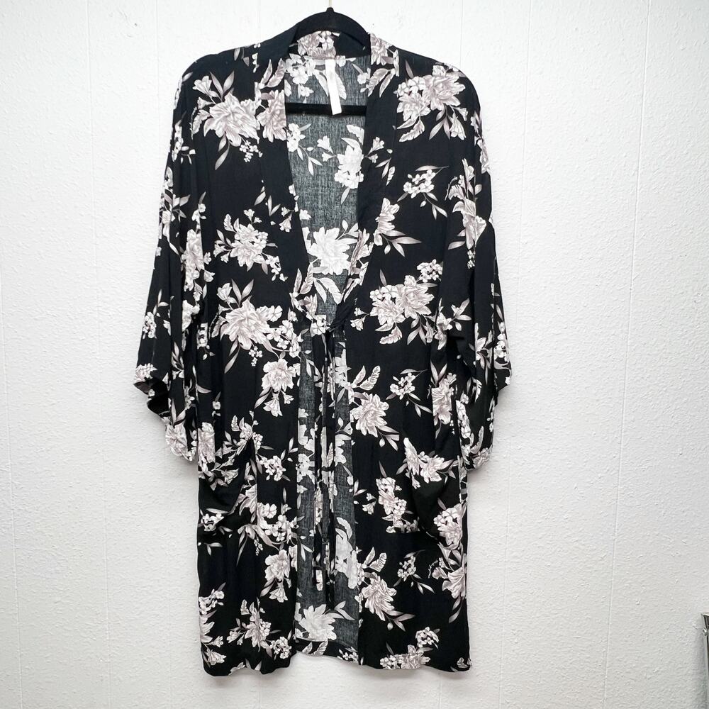 Spiritual Gangster Dark Floral Kimono One Size Dark Fairy Boho Whimsigoth Layer